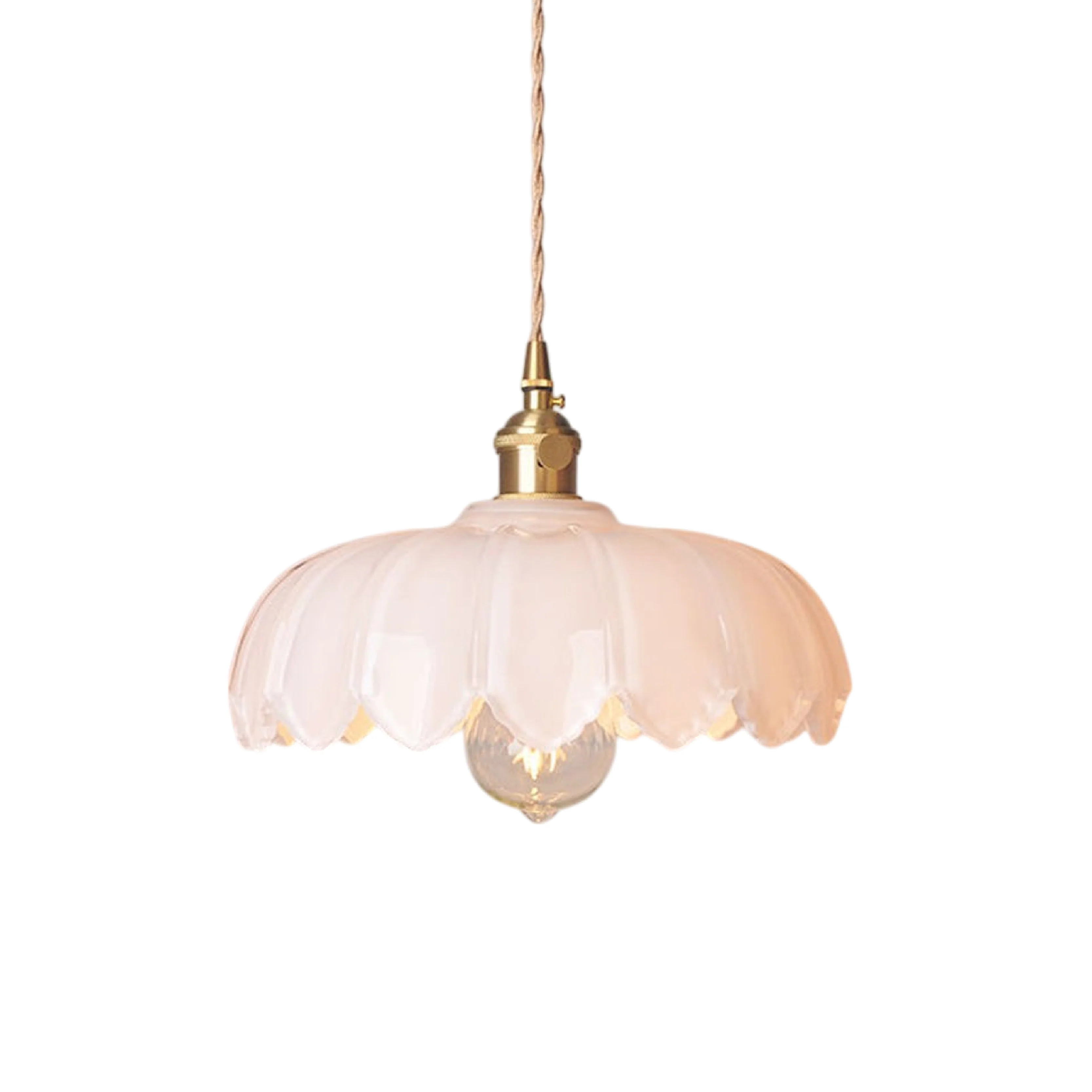 Retro Blossom-Shaped Glass Ceiling Pendant - Image 5