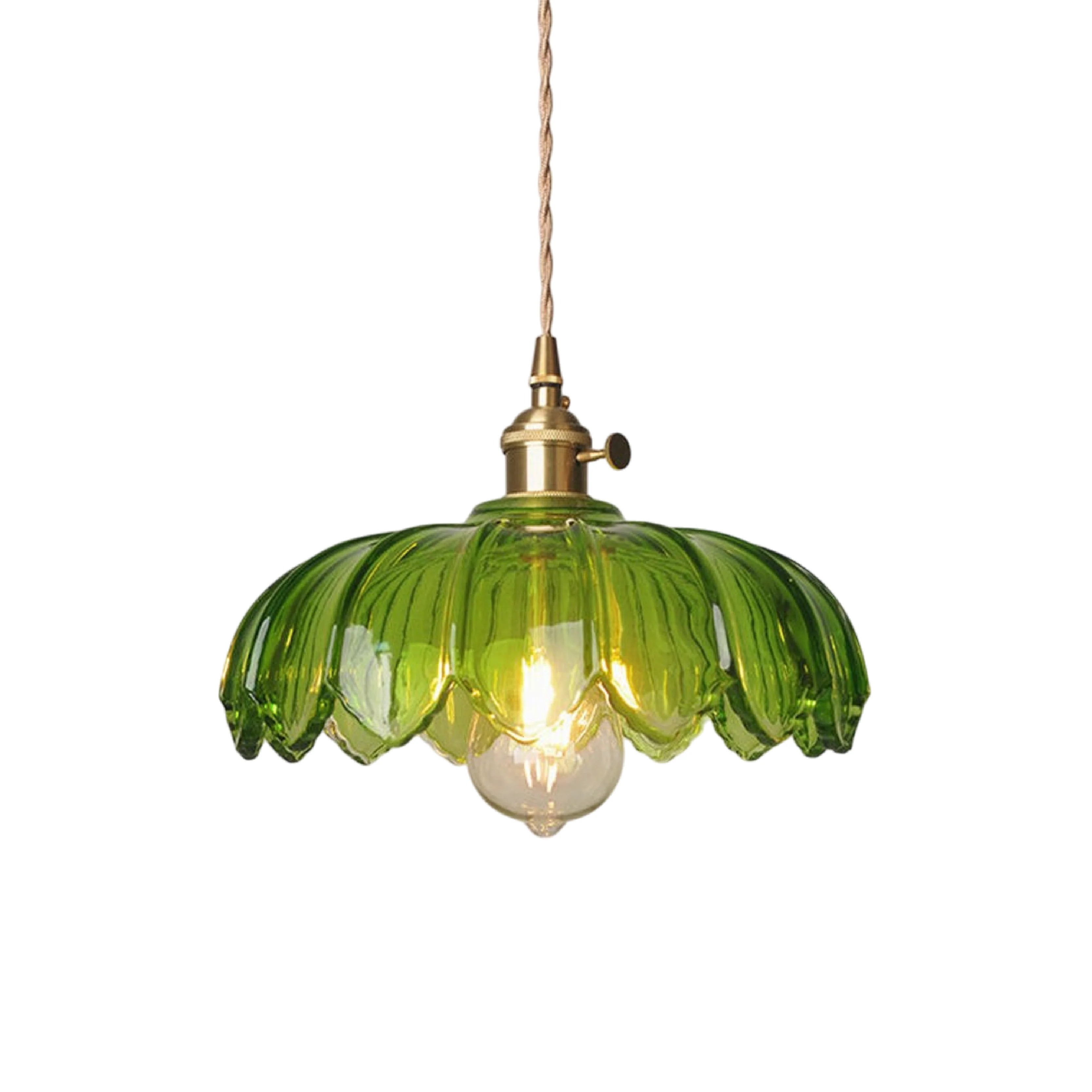 Retro Blossom-Shaped Glass Ceiling Pendant - Image 6