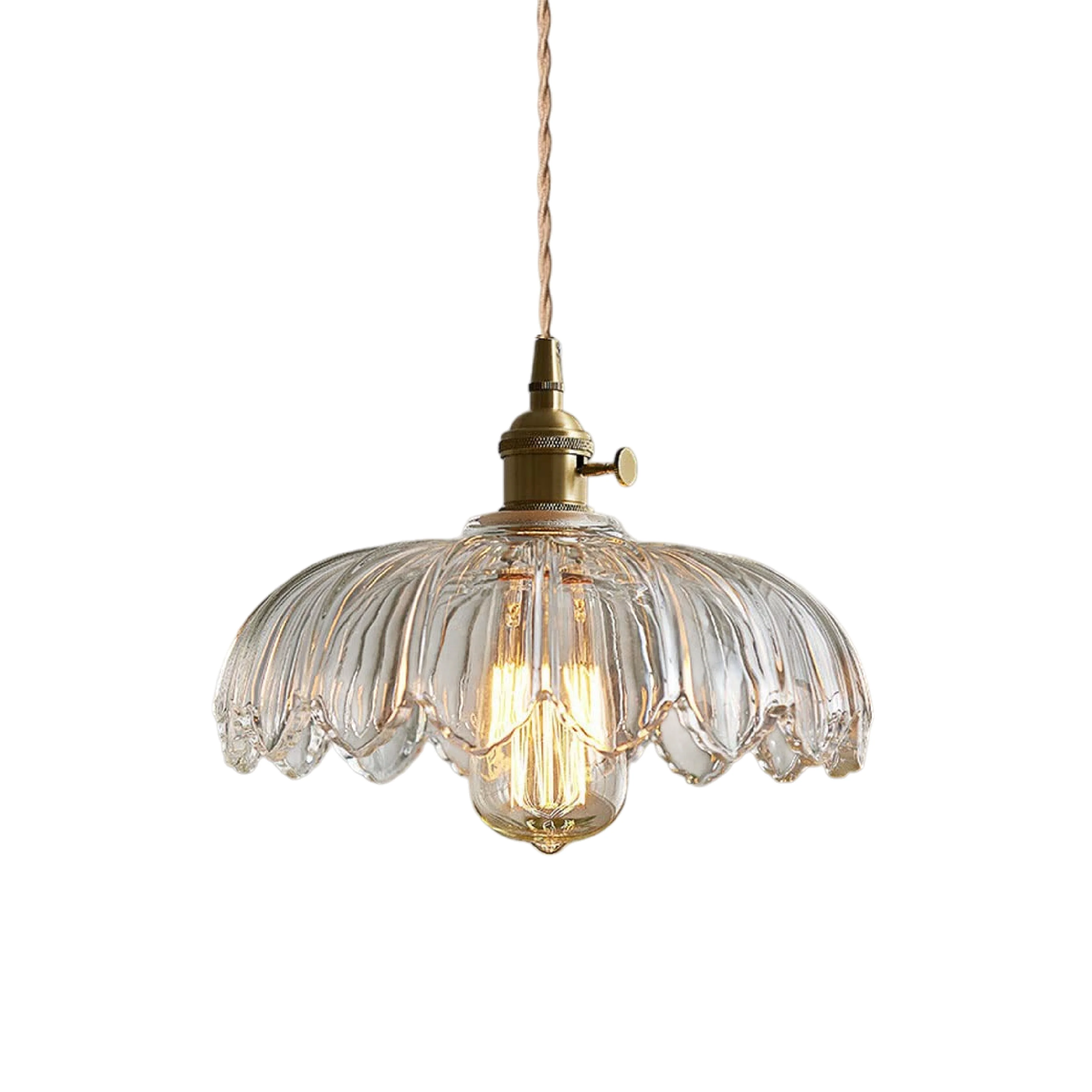Retro Blossom-Shaped Glass Ceiling Pendant - Image 7