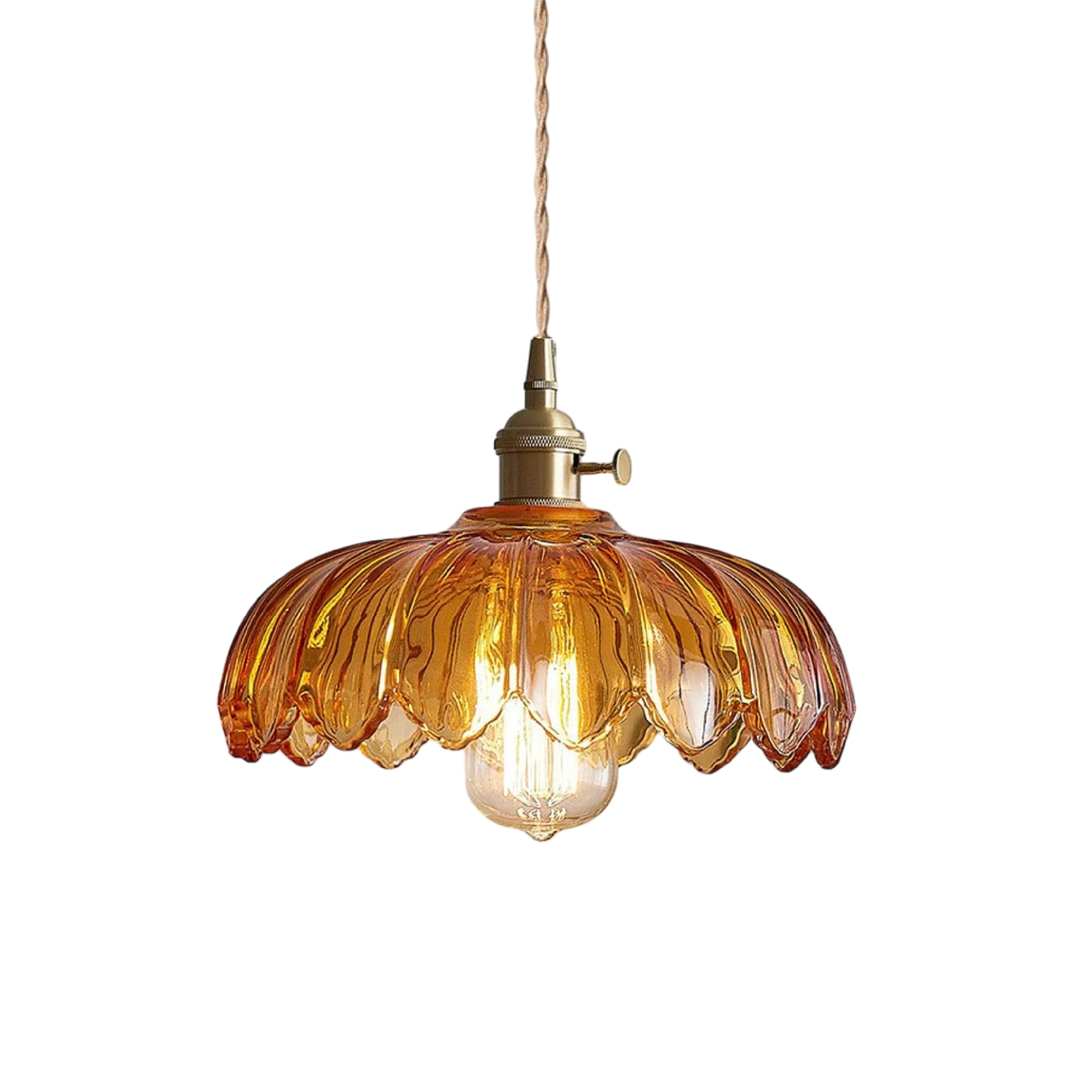 Retro Blossom-Shaped Glass Ceiling Pendant - Image 8