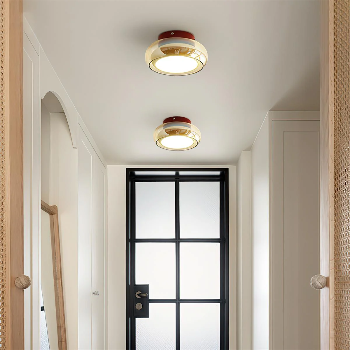Retro Glass Flush Mount Ceiling Light Vintage Indoor Lamp