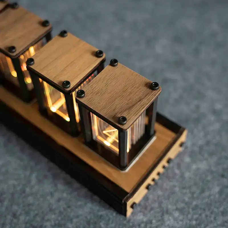 Retro Style Nixie Tube Table Clock with Six Digit Display - Image 4