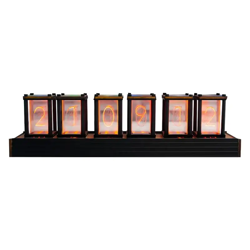 Retro Style Nixie Tube Table Clock with Six Digit Display - Image 6