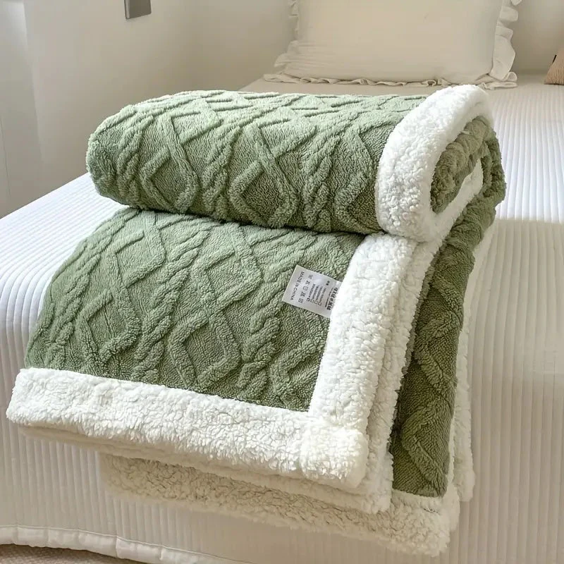 Reversible textured blanket with geometric pattern - Image 10