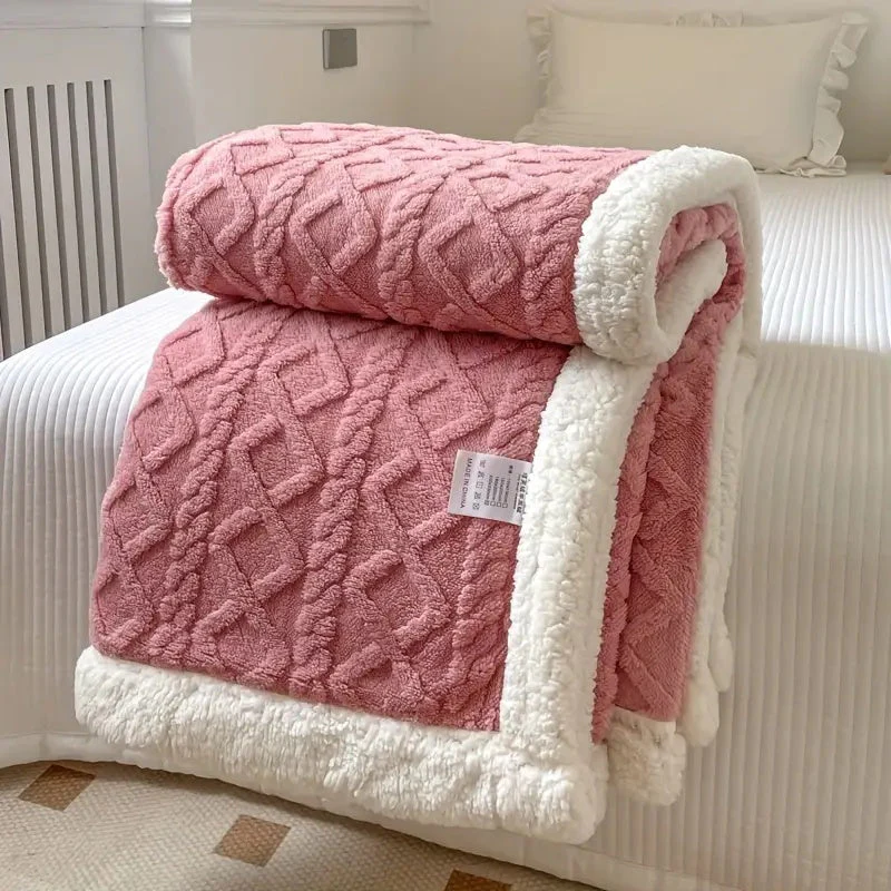 Reversible textured blanket with geometric pattern - Image 8