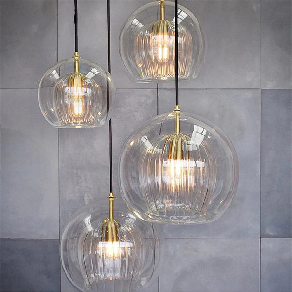 Ribbed Glass Drop Pendant Light - Image 5