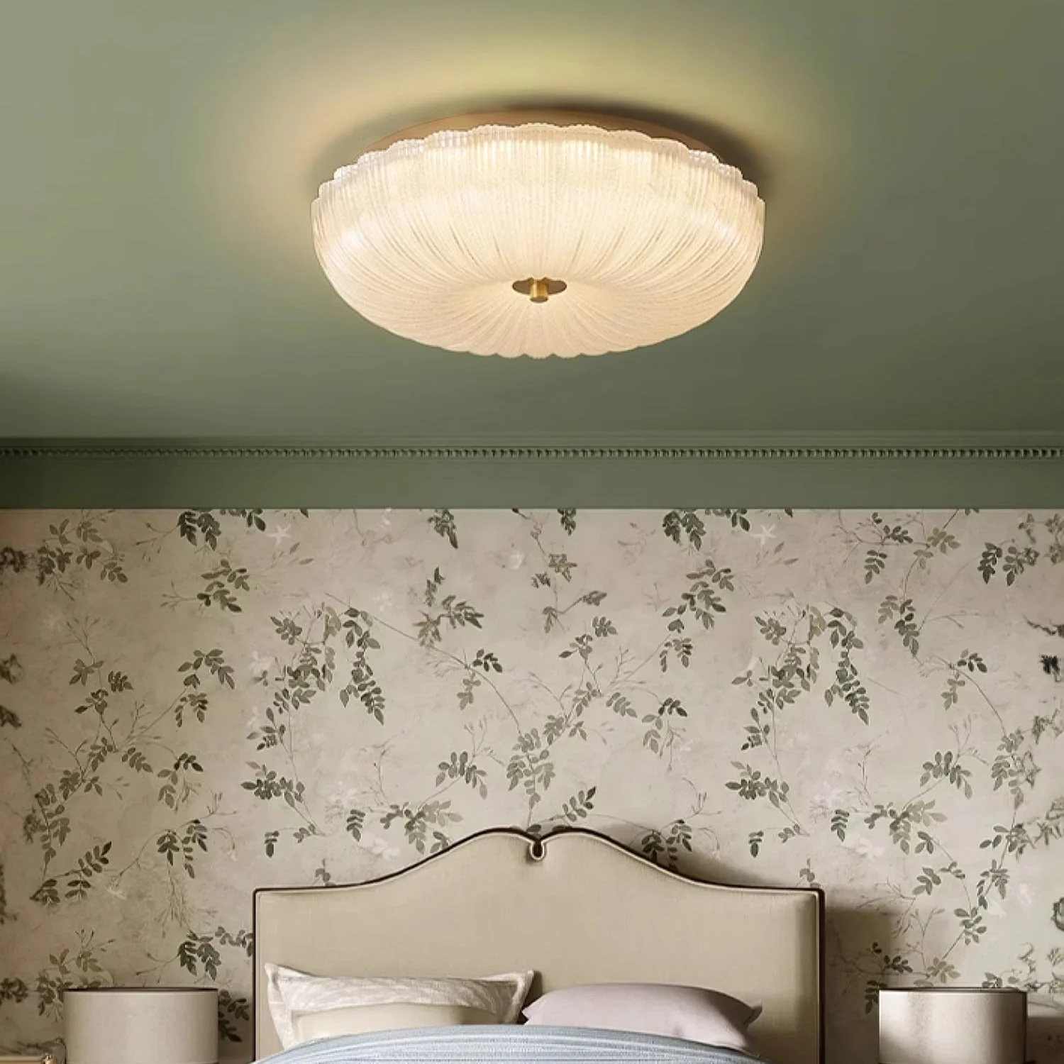 Rippled Glass Flush Mount Ceiling Light - Image 7