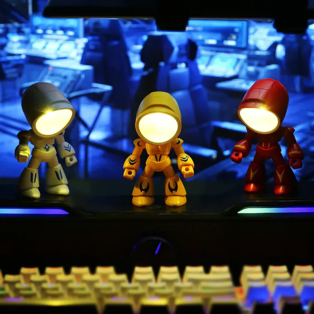 Robot-inspired Figure Plastic LED Table Lamp with Adjustable Head - Image 3