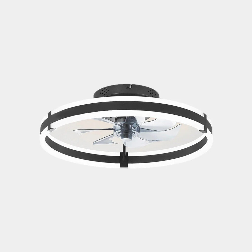 Round Ceiling Fan Light with Dual LED Ring Frame - Image 5