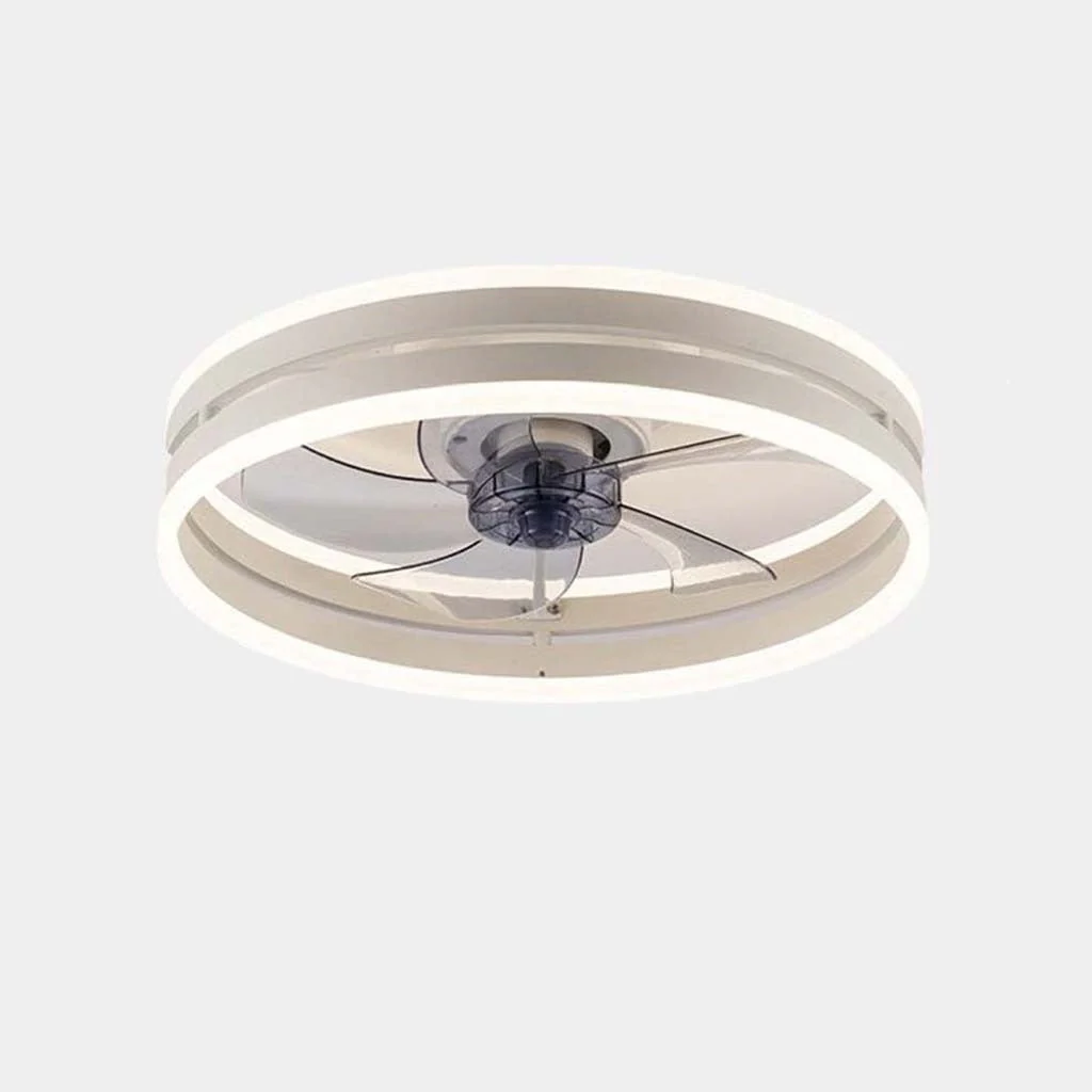 Round Ceiling Fan Light with LED Ring and Three Blades - Image 5