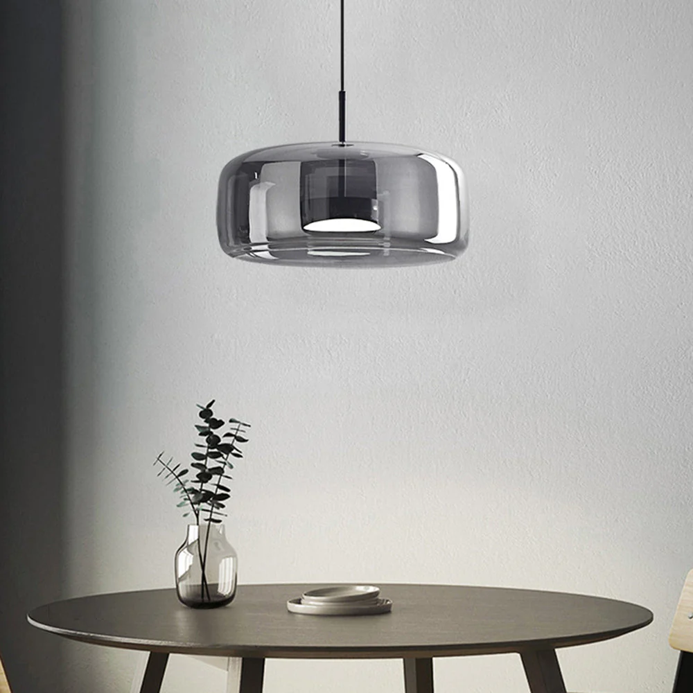 Round Clear Glass Pendant Lamp with Brass Fitting - Image 10