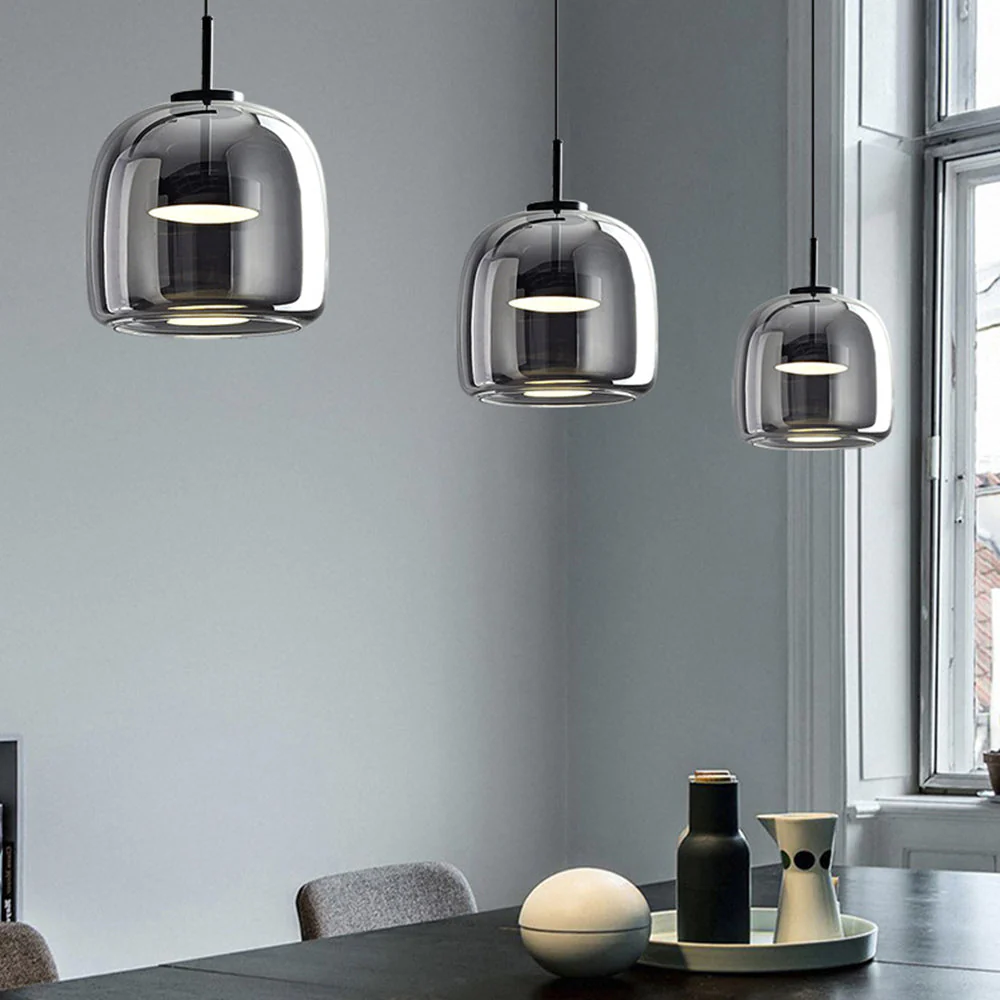 Round Clear Glass Pendant Lamp with Brass Fitting - Image 11