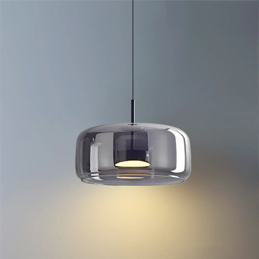 Round Clear Glass Pendant Lamp with Brass Fitting - Image 12