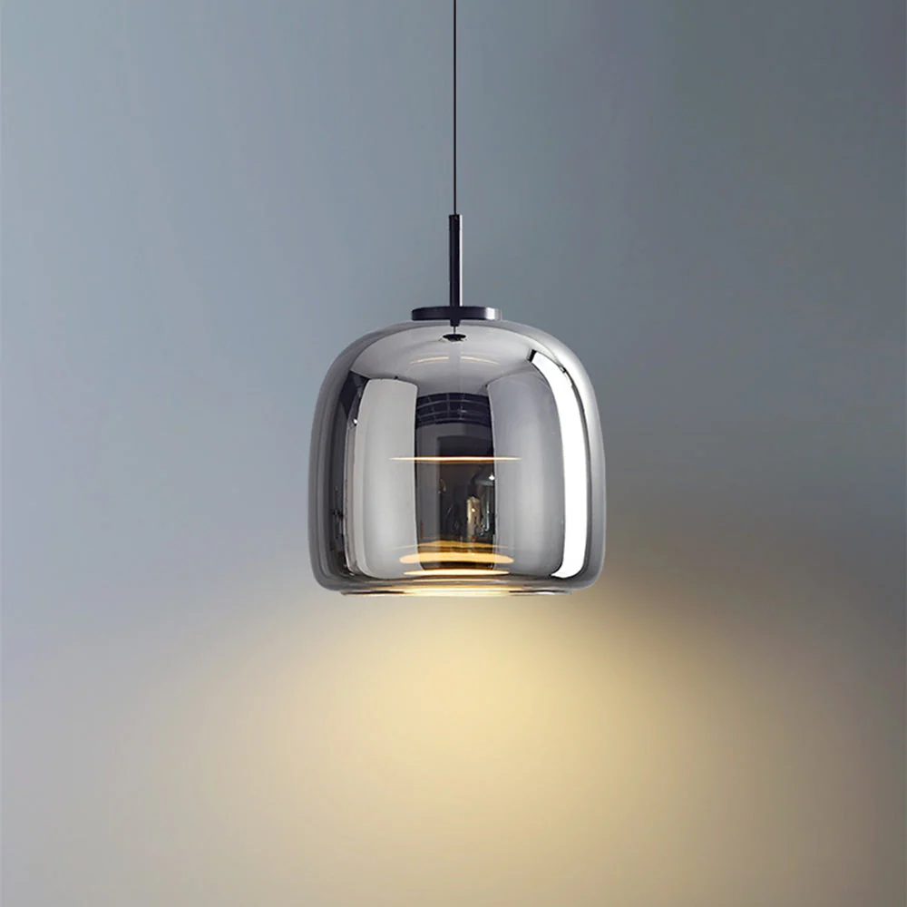 Round Clear Glass Pendant Lamp with Brass Fitting - Image 13