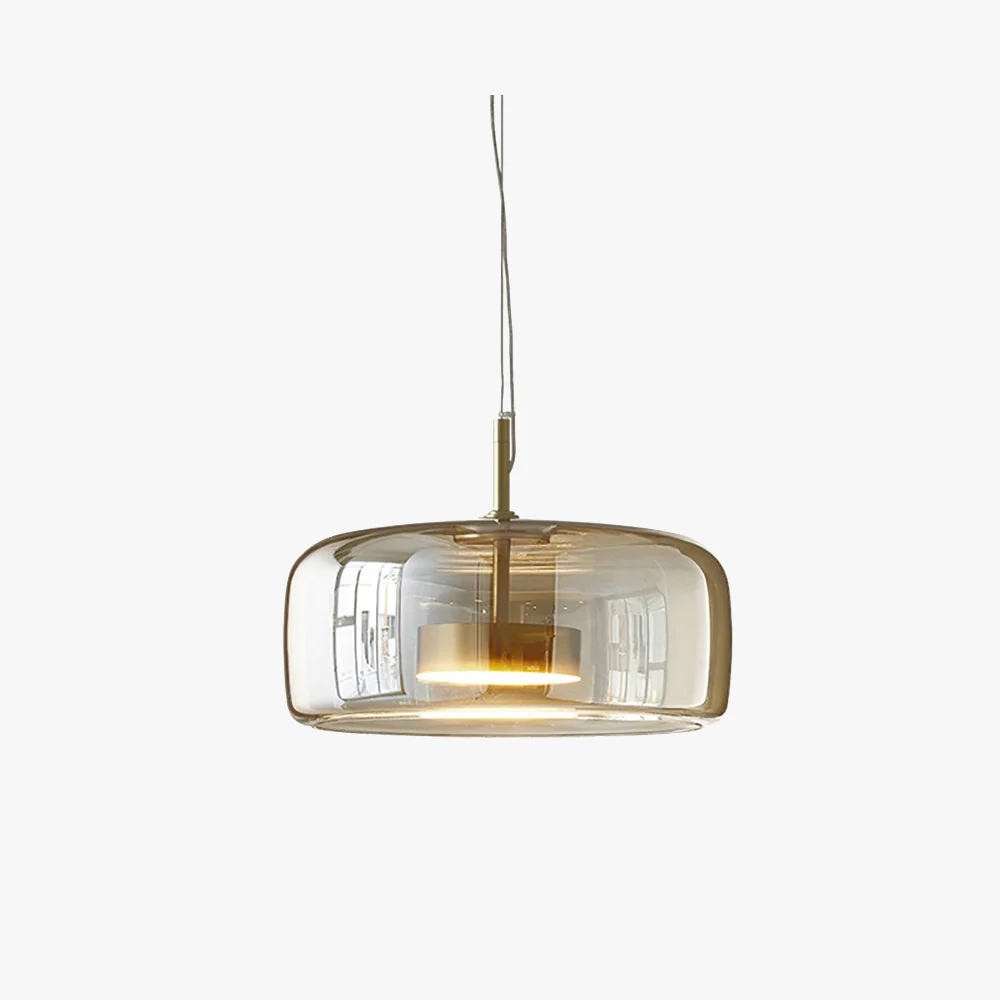 Round Clear Glass Pendant Lamp with Brass Fitting - Image 6