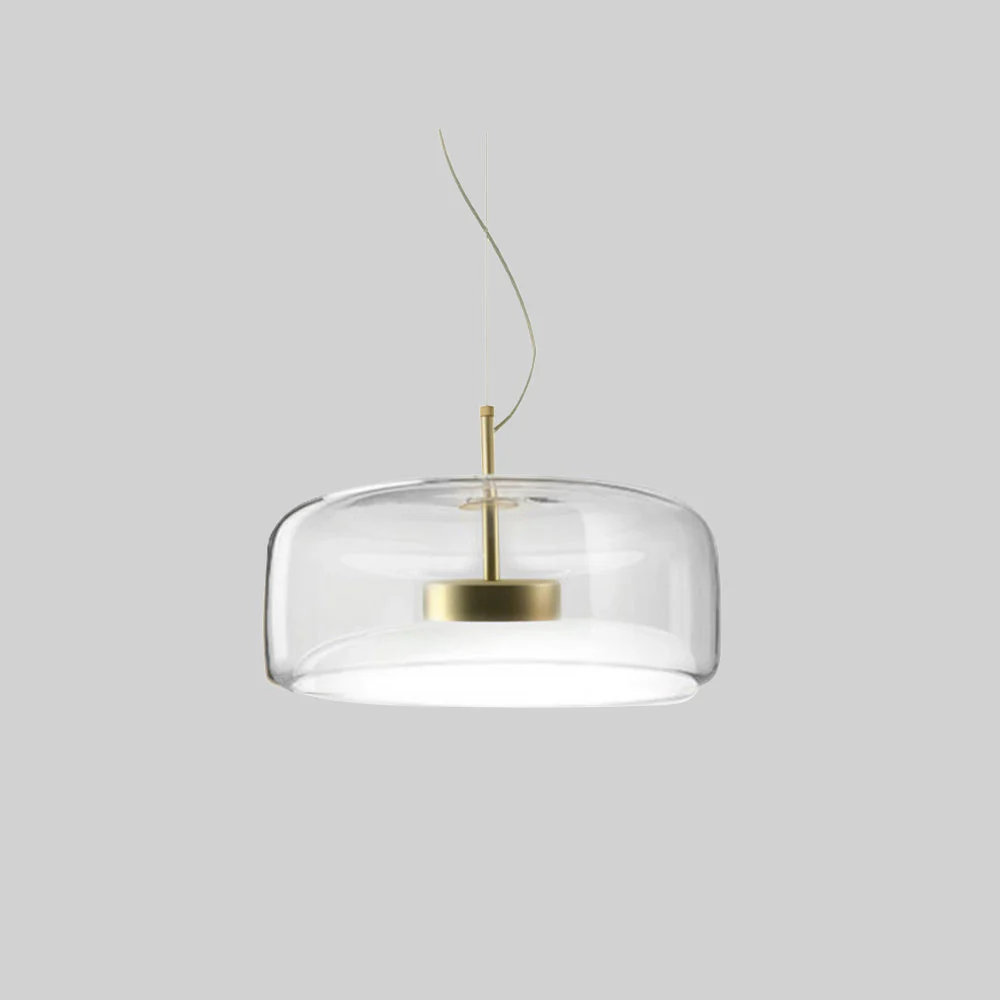 Round Clear Glass Pendant Lamp with Brass Fitting - Image 9