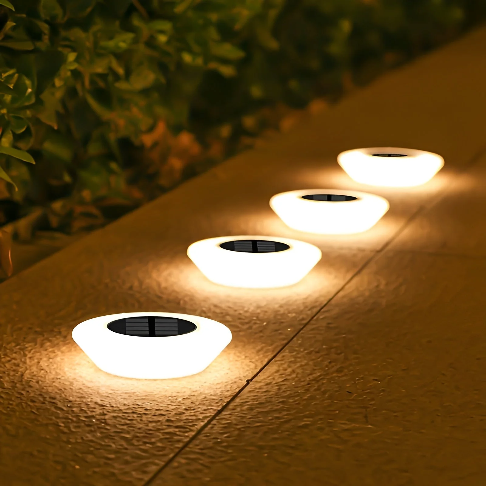 Round Solar Powered LED Path Lights for Garden and Walkways
