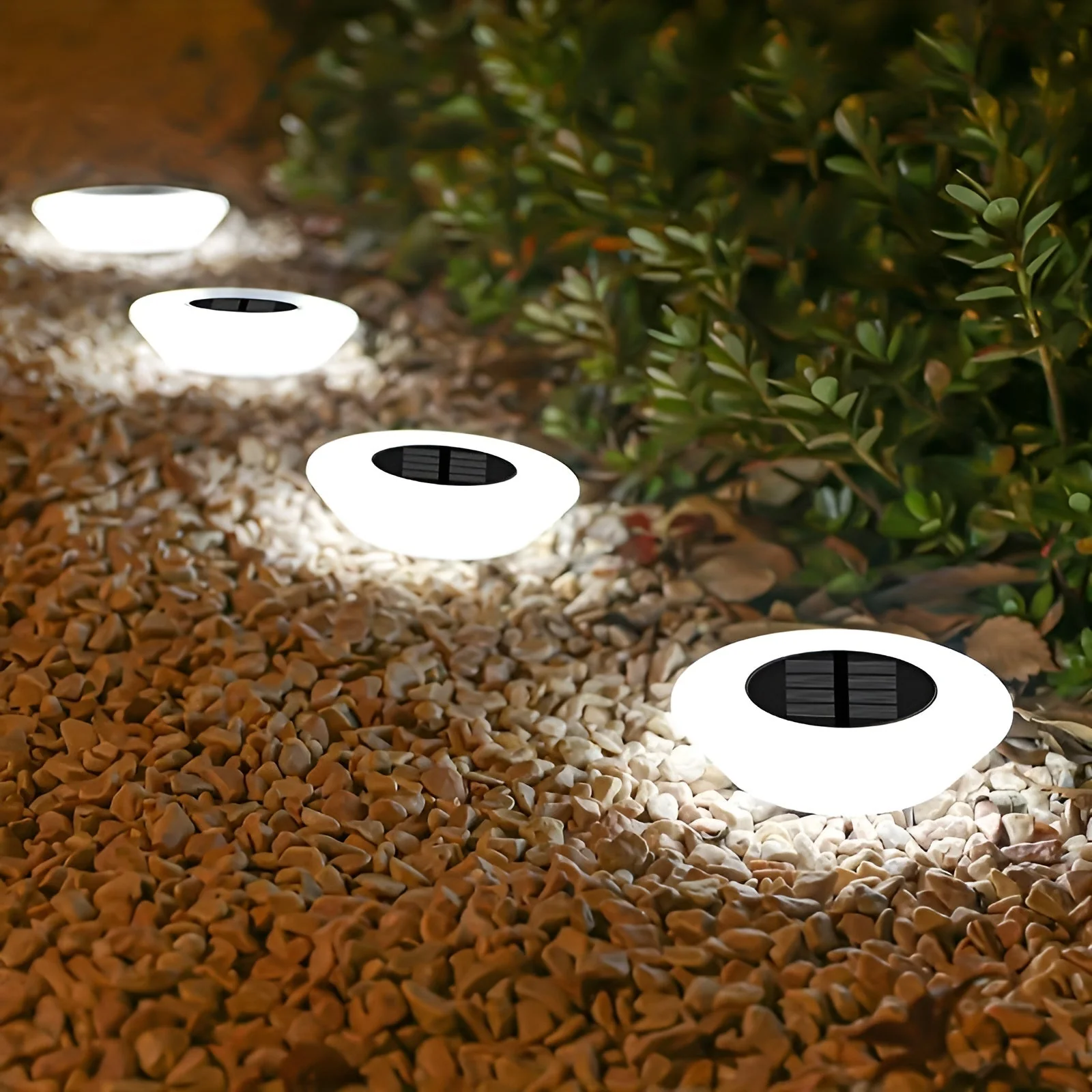 Round Solar Powered LED Path Lights for Garden and Walkways - Image 2