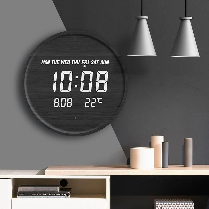 Scandinavian Digital Wall Clock With LED Display And USB Power