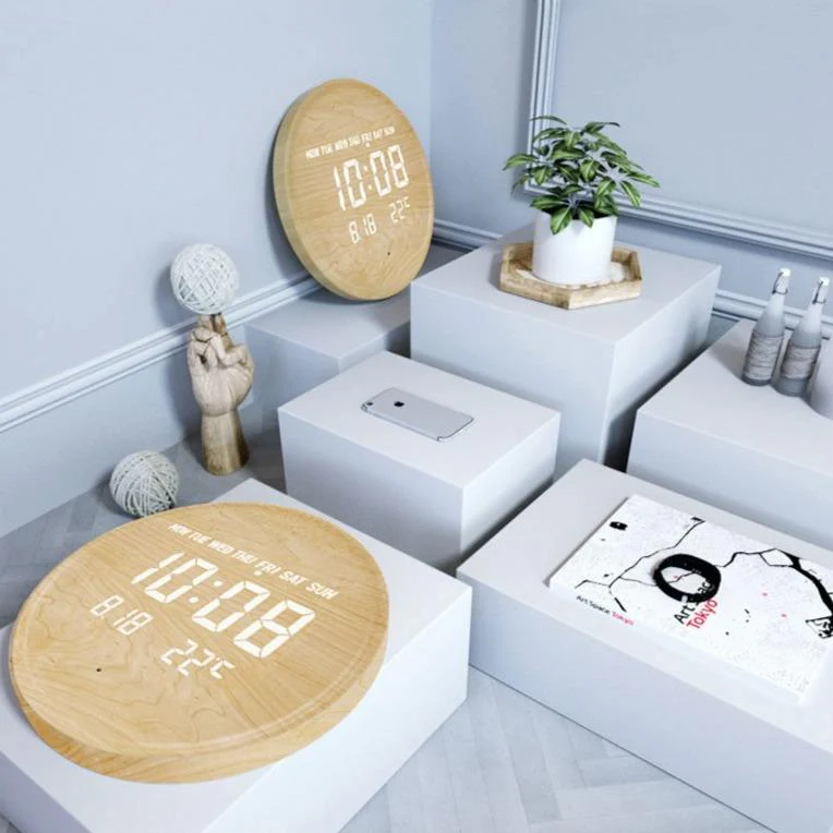 Scandinavian Digital Wall Clock With LED Display And USB Power - Image 11