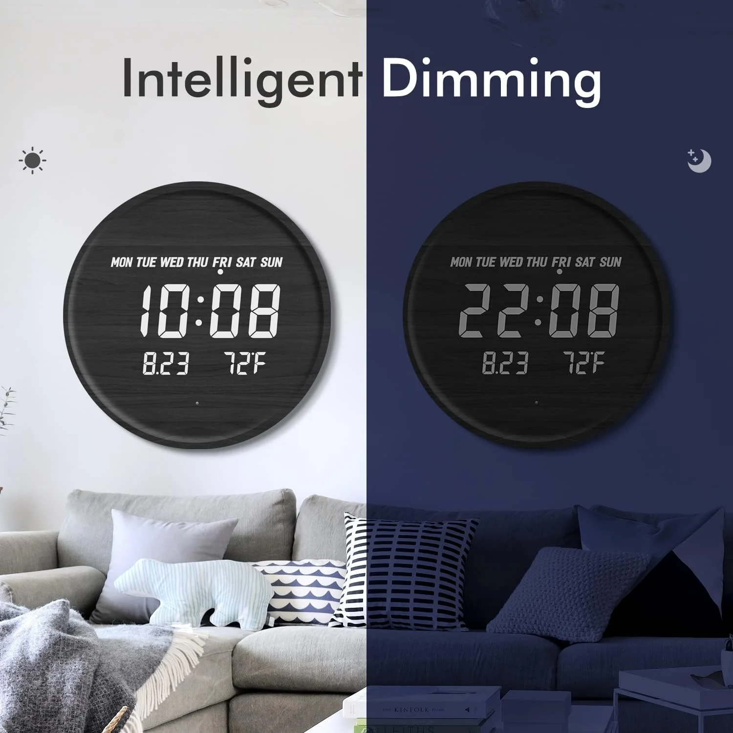 Scandinavian Digital Wall Clock With LED Display And USB Power - Image 13