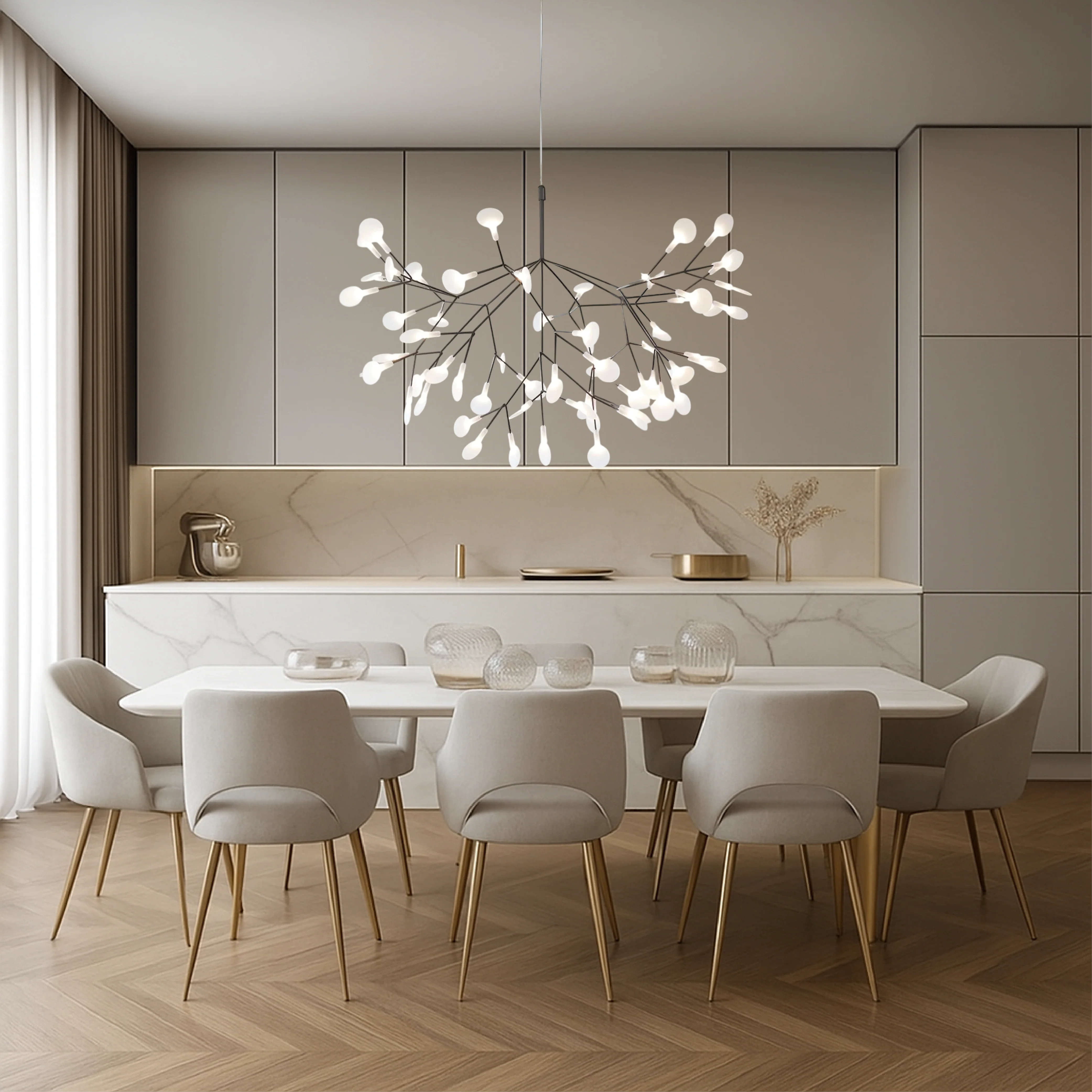 Sculptural LED ceiling lamp with branching frame - Image 4