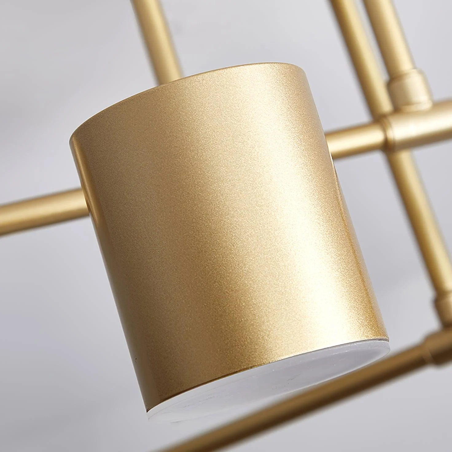 Six Light Ceiling Fixture with Brass Finish and Cylindrical Shades - Image 14
