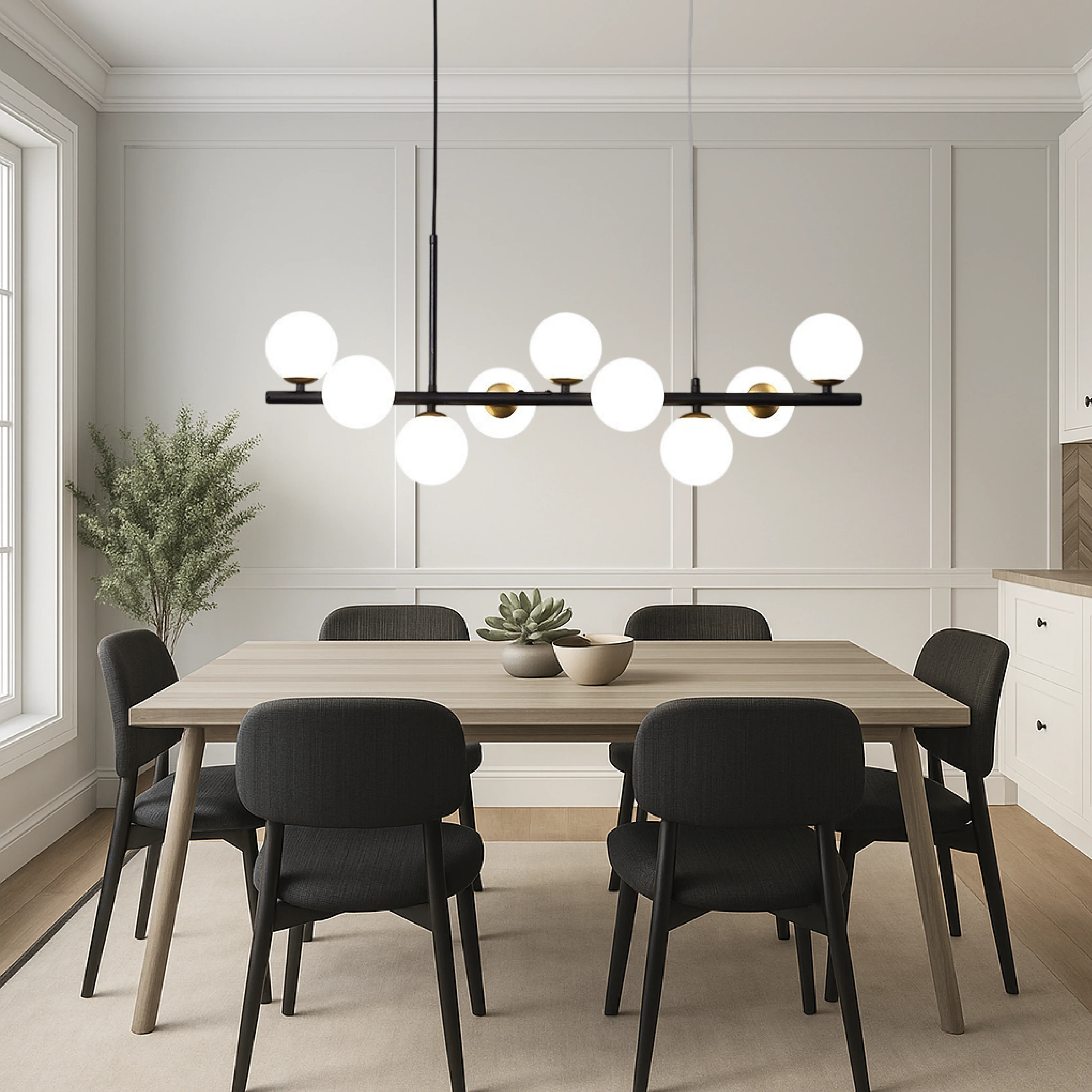 Sleek Dining Room Black Pendant Light - Image 2