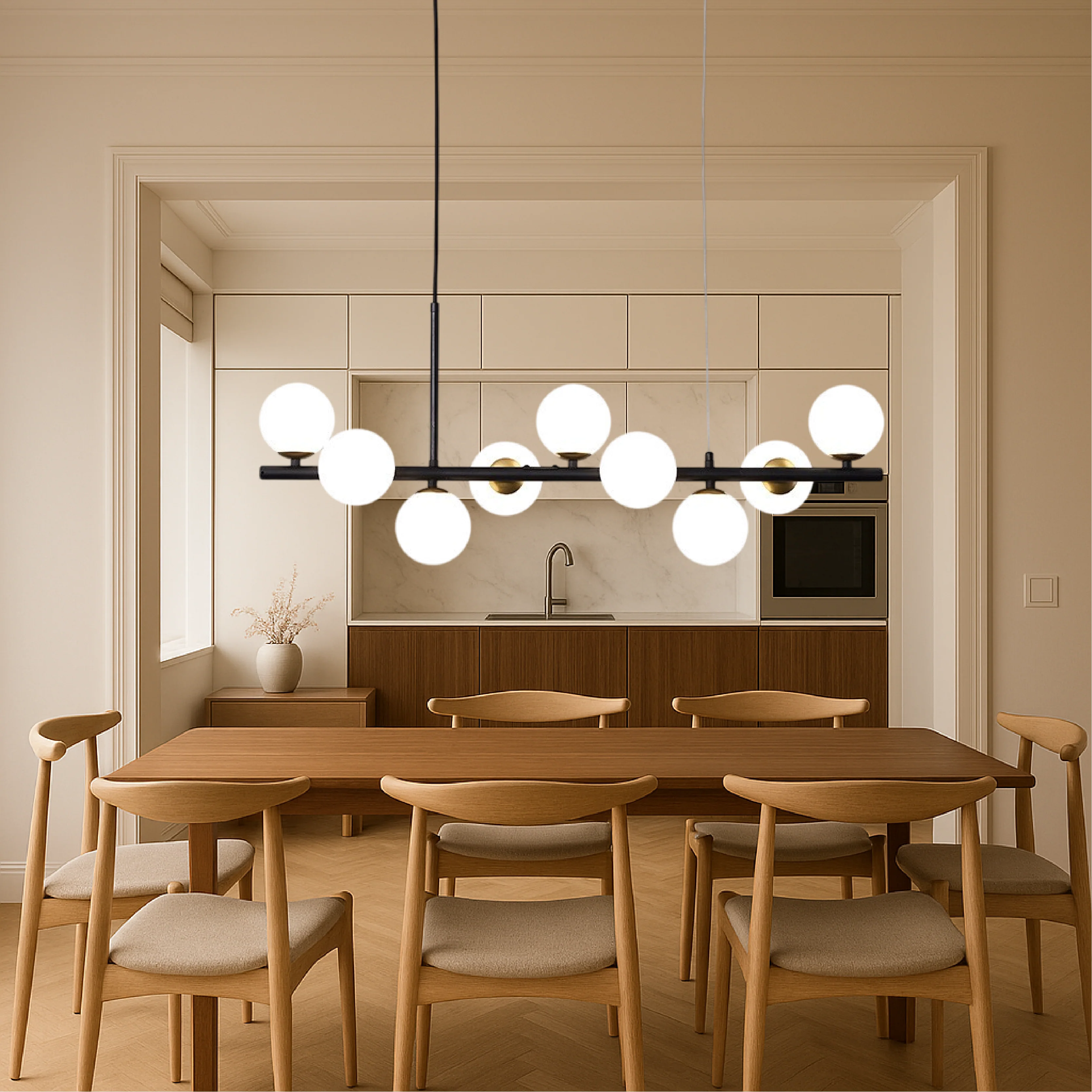 Sleek Dining Room Black Pendant Light - Image 3
