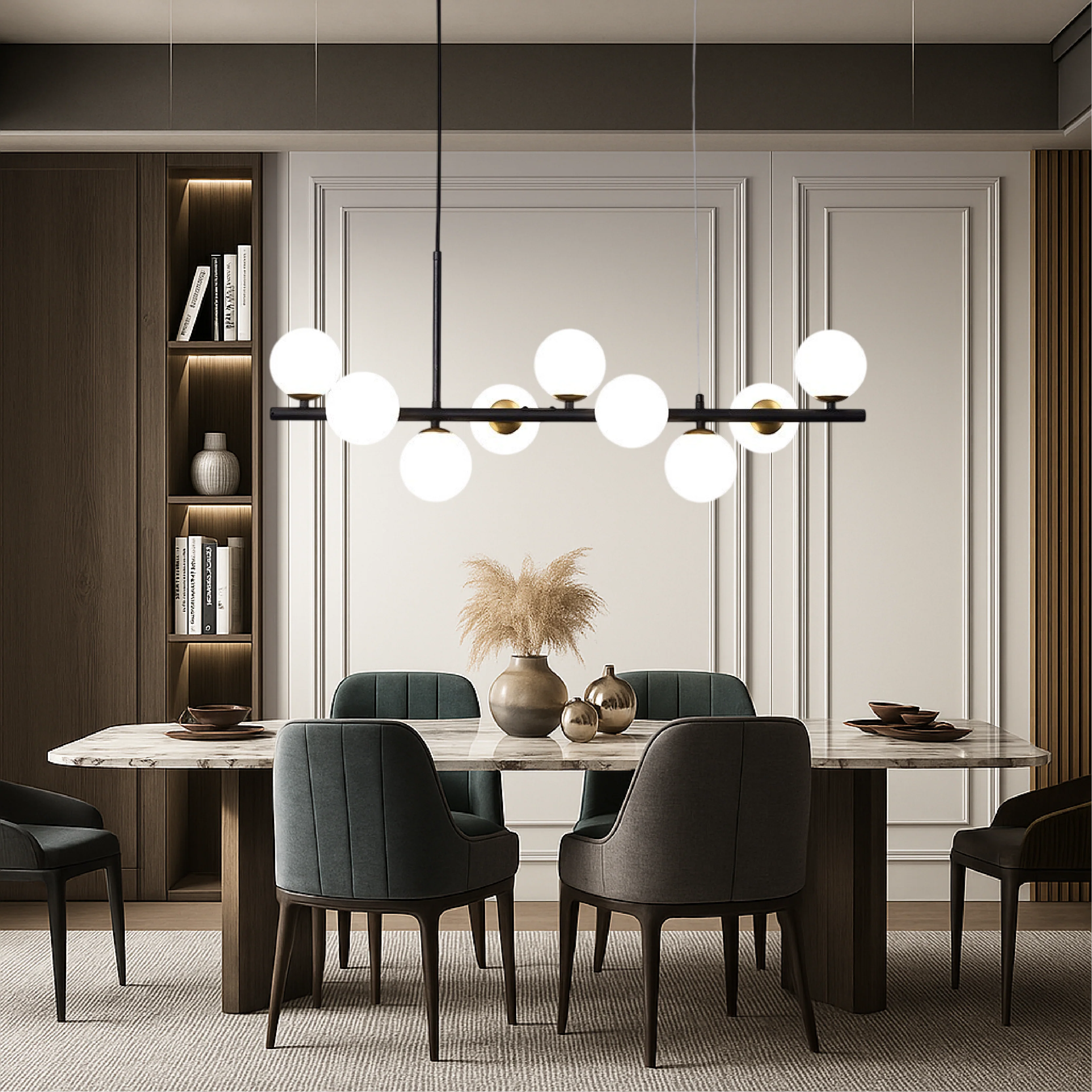 Sleek Dining Room Black Pendant Light - Image 4