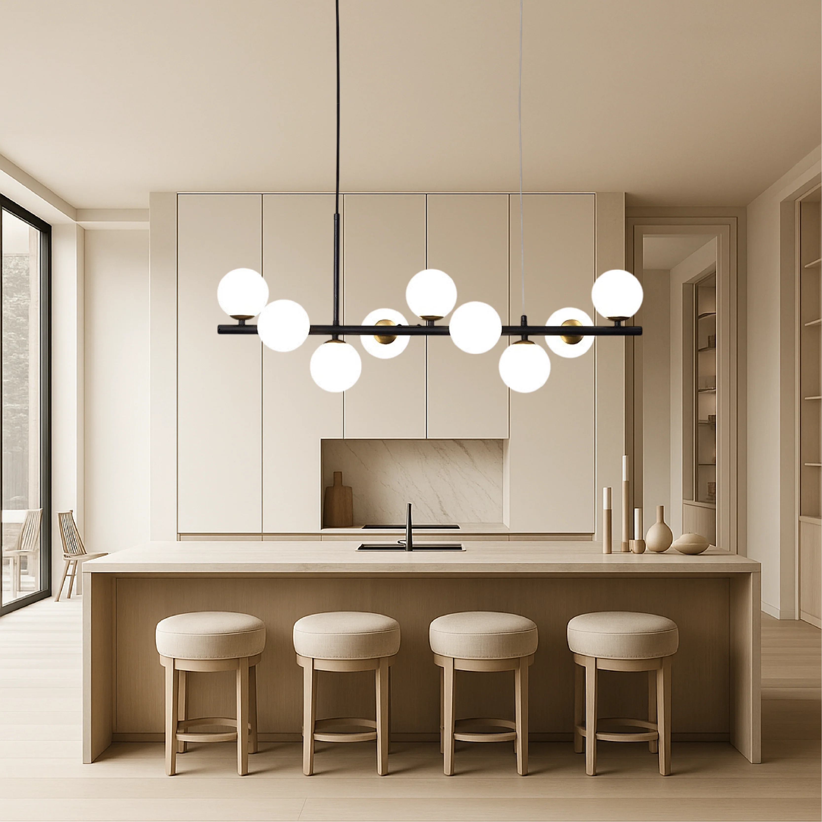 Sleek Dining Room Black Pendant Light - Image 5