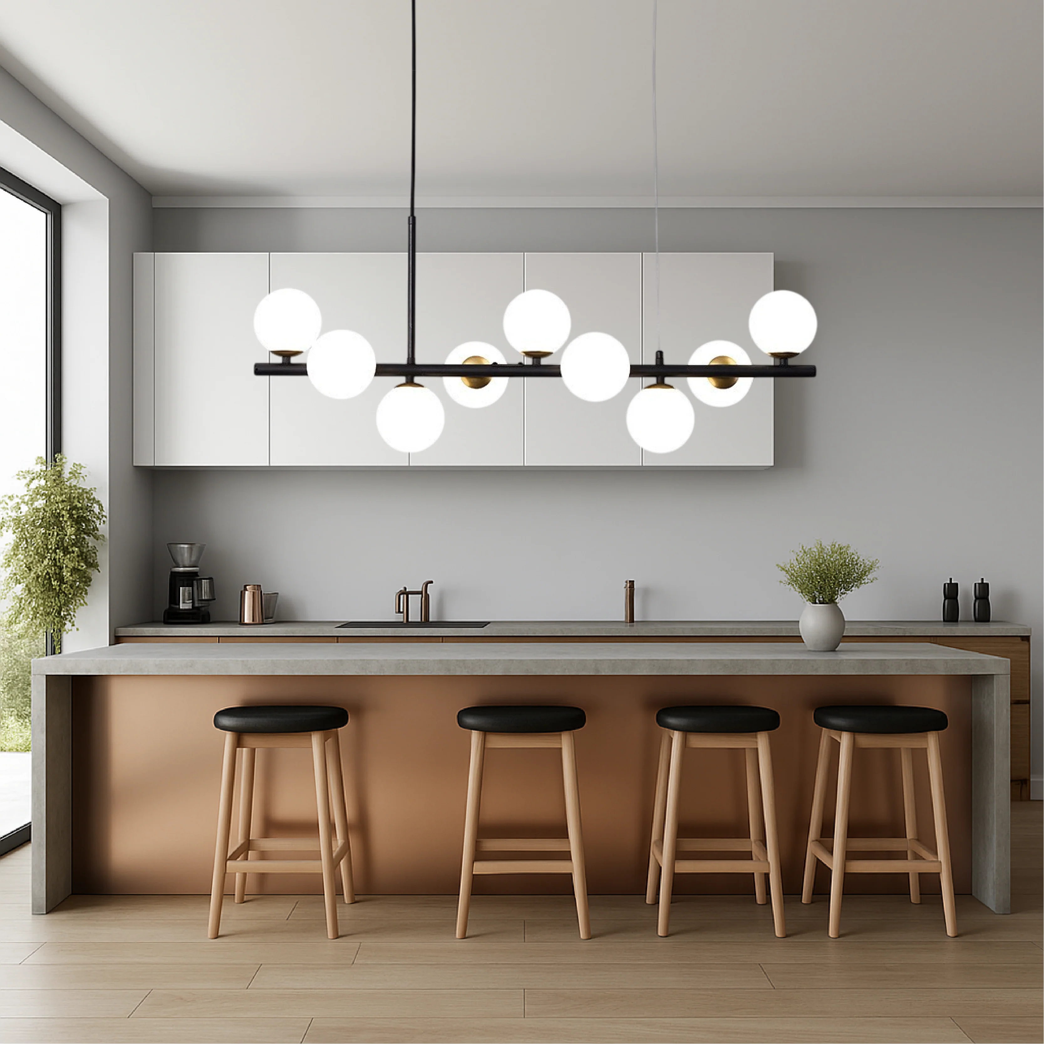Sleek Dining Room Black Pendant Light - Image 6