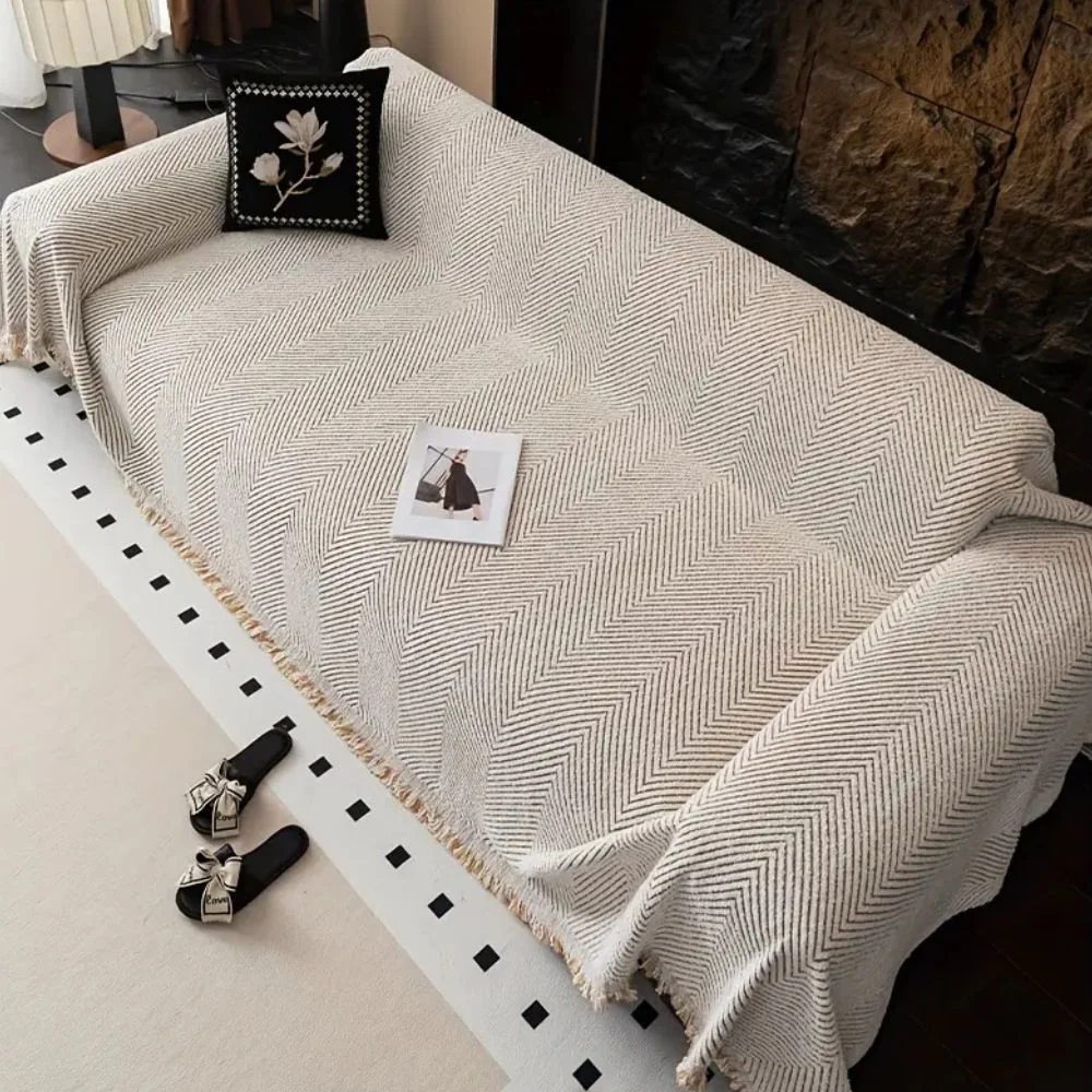 Sofa Cover Herringbone Pattern Slipcover for Couch Protection - Image 3