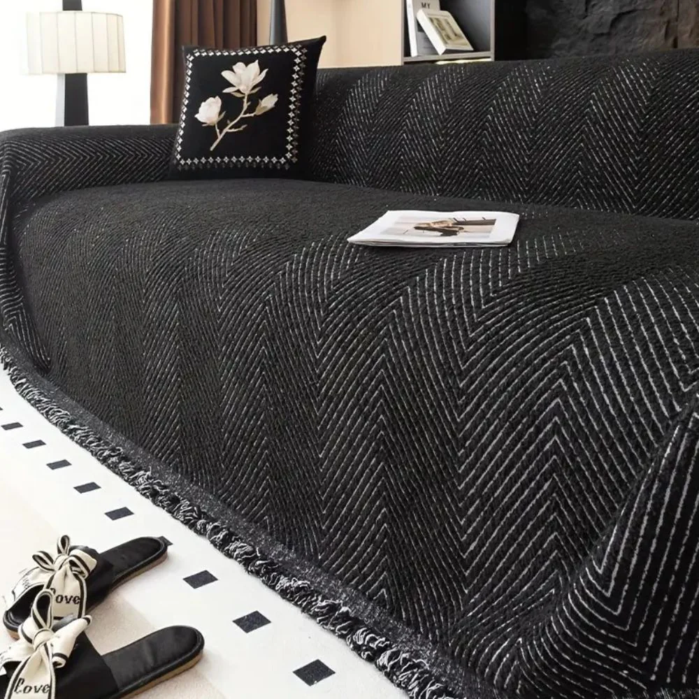 Sofa Cover Herringbone Pattern Slipcover for Couch Protection - Image 6