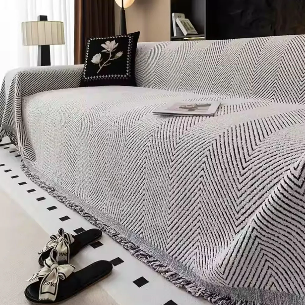 Sofa Cover Herringbone Pattern Slipcover for Couch Protection - Image 7
