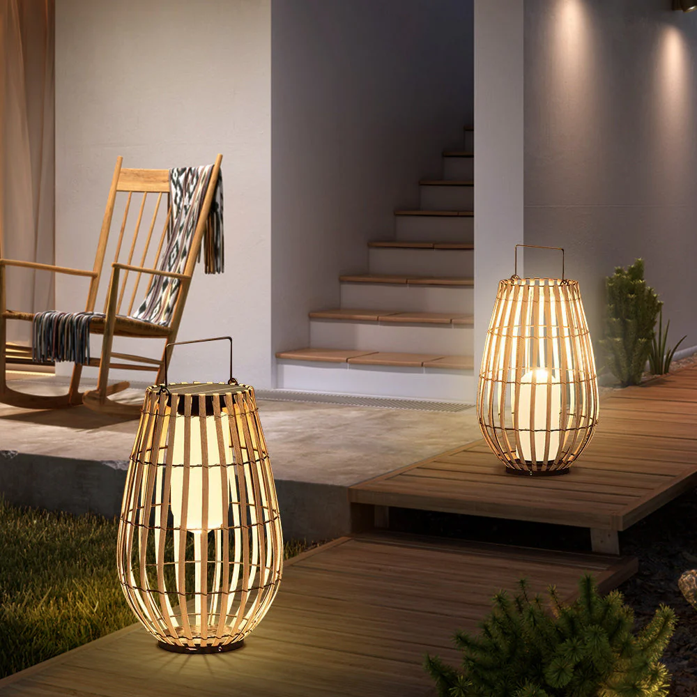 Solar Bamboo Lantern Patio Lights - Image 5