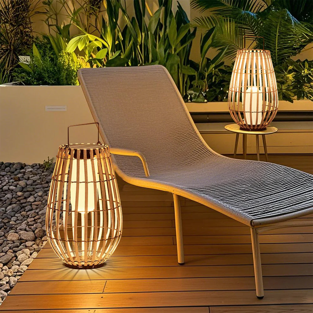 Solar Bamboo Lantern Patio Lights - Image 6