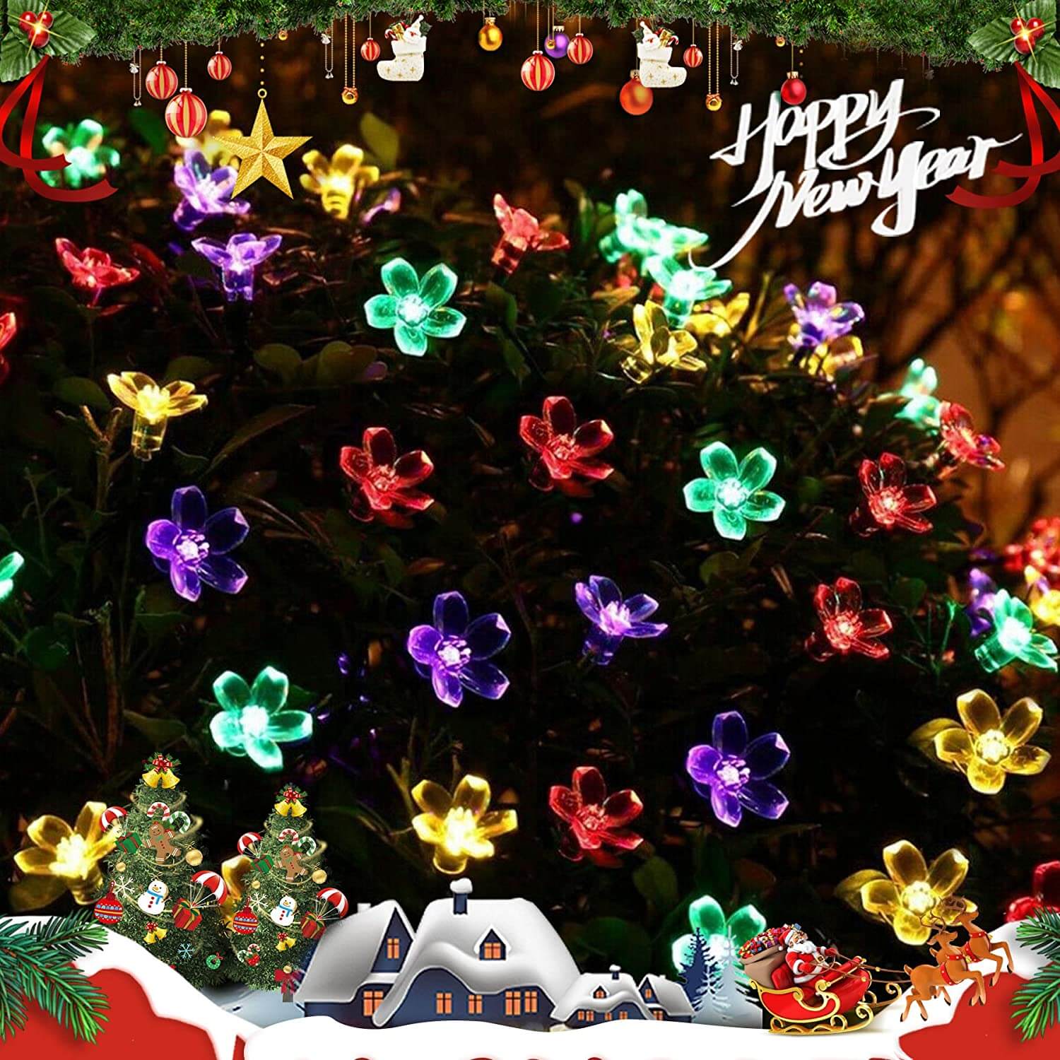 Solar Flower String Lights with Multicolour LED - Image 15
