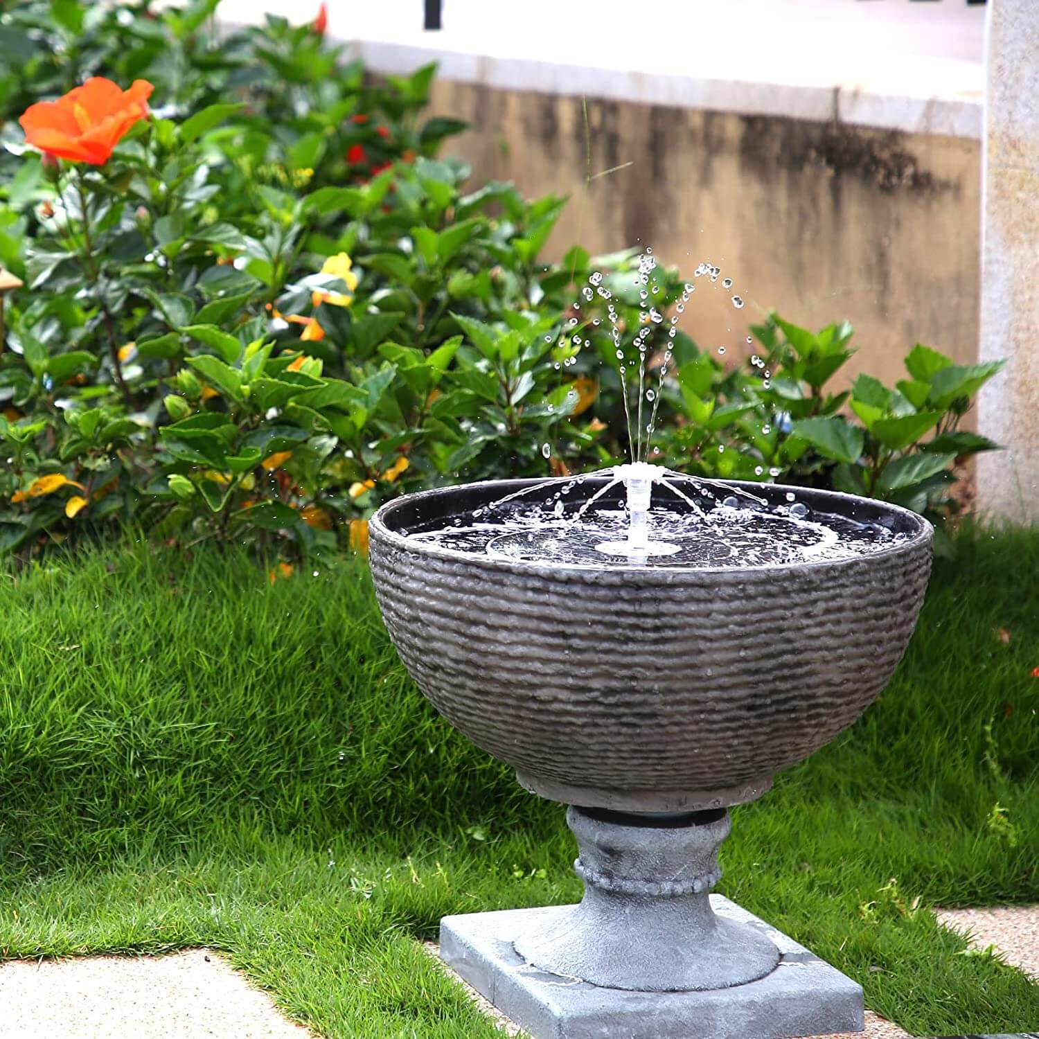 Solar Fountain Pump with LED Lights Outdoor Water Feature - Image 2
