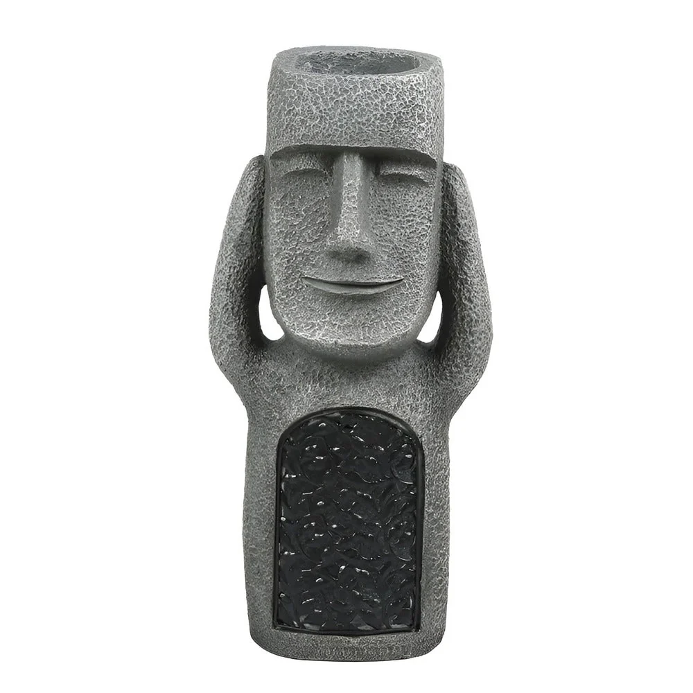 Solar Garden Sculpture Set Stone-Effect Human Figures - Image 4