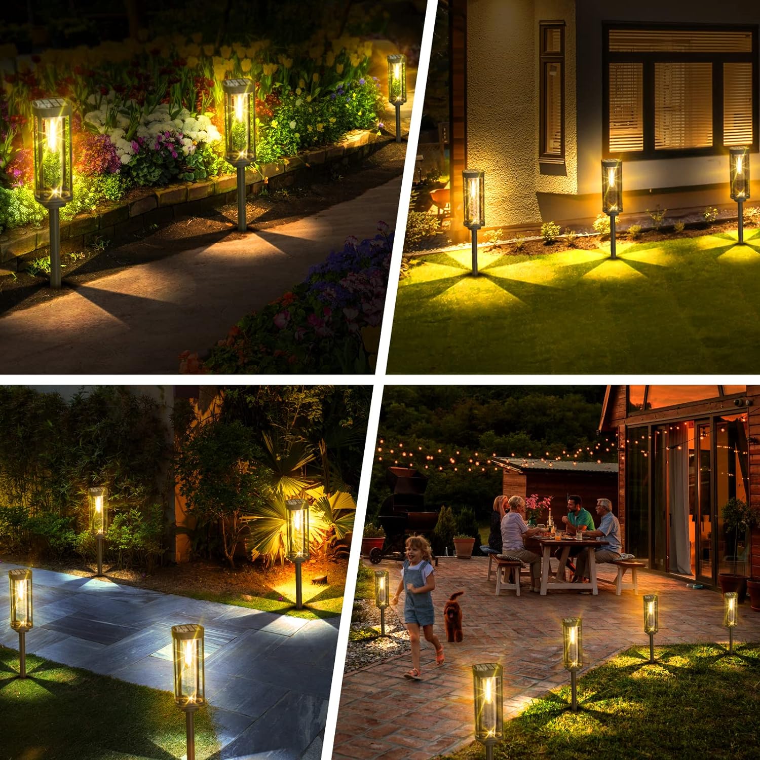 Solar Garden Stake Lantern With Black Post And Clear Glass - Image 6