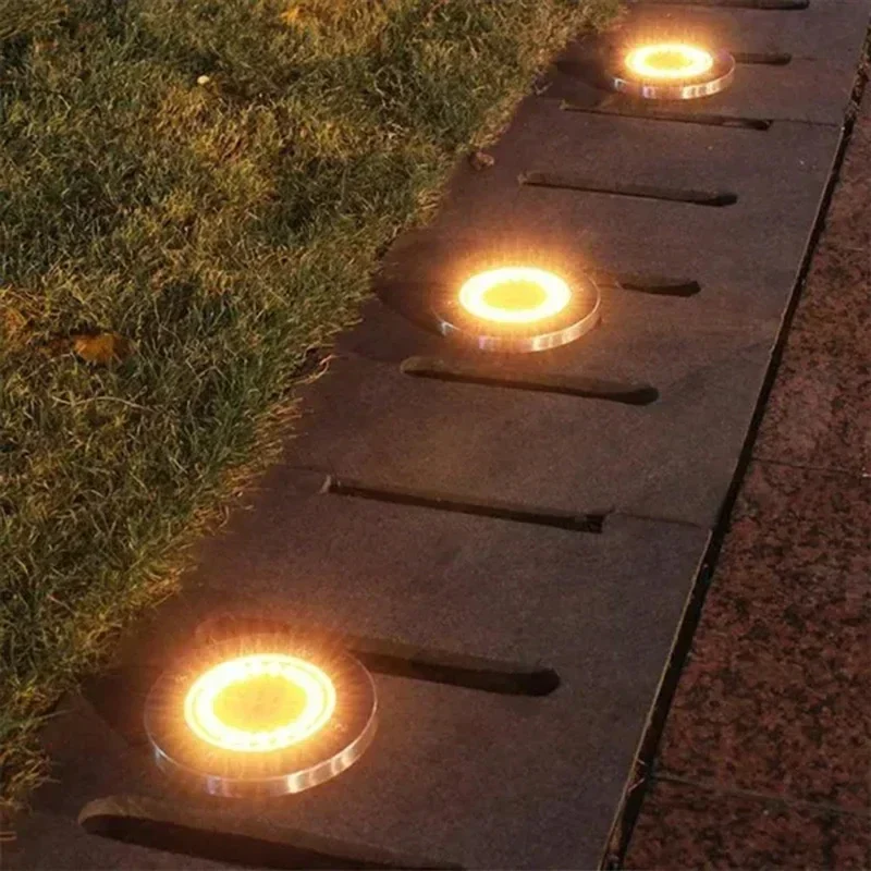 Solar Ground Lights with Round Stainless Steel Housing