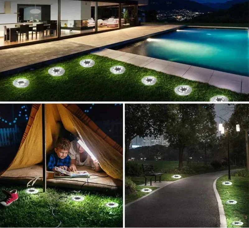 Solar Ground Lights with Round Stainless Steel Housing - Image 2
