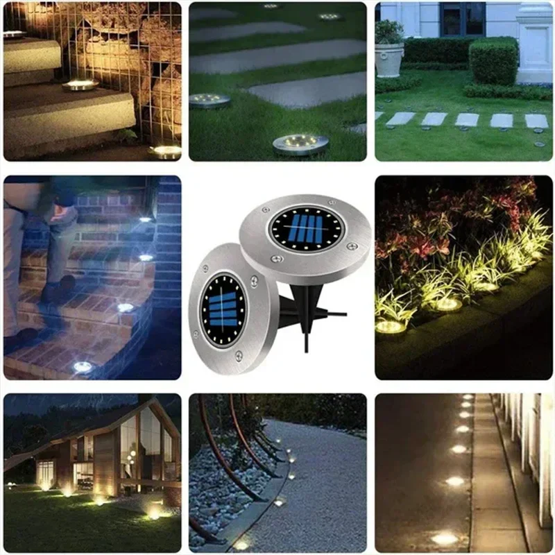 Solar Ground Lights with Round Stainless Steel Housing - Image 3