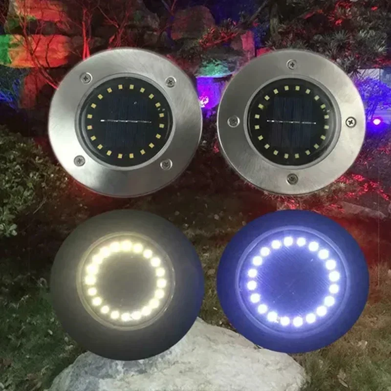 Solar Ground Lights with Round Stainless Steel Housing - Image 4