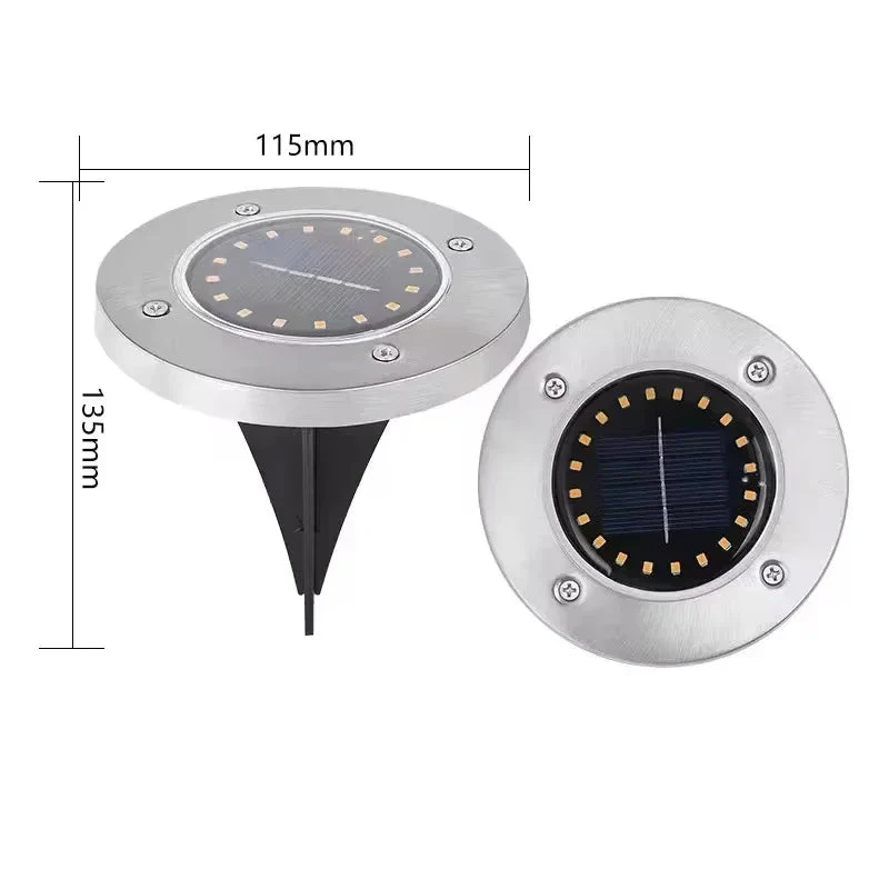 Solar Ground Lights with Round Stainless Steel Housing - Image 5