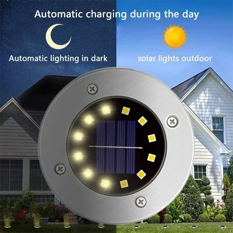 Solar Ground Lights with Round Stainless Steel Housing - Image 6