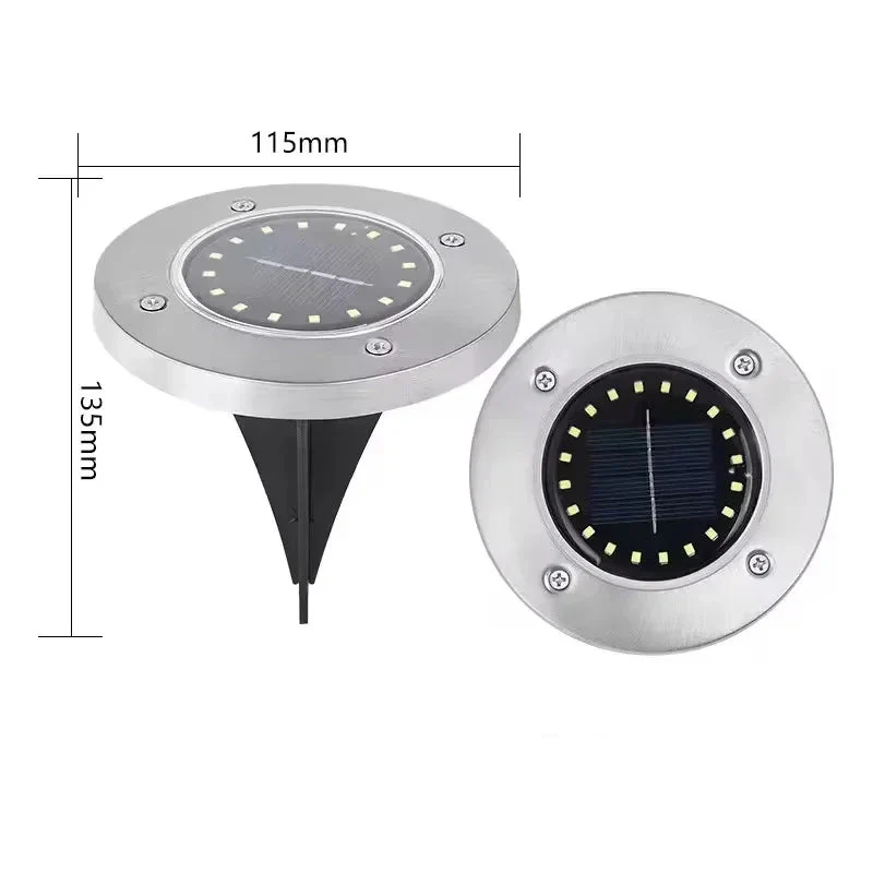 Solar Ground Lights with Round Stainless Steel Housing - Image 7