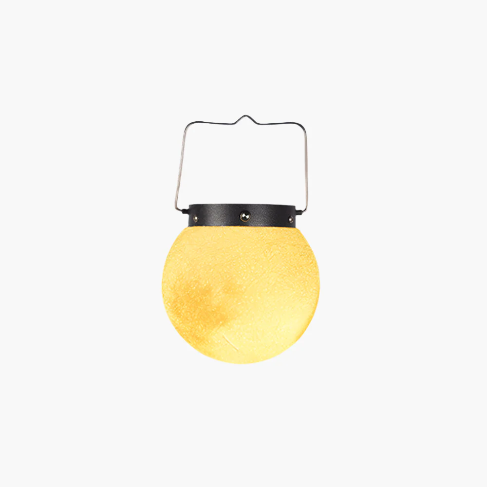Solar Hanging Garden Light With Round Moon Shape In Gold - Image 10