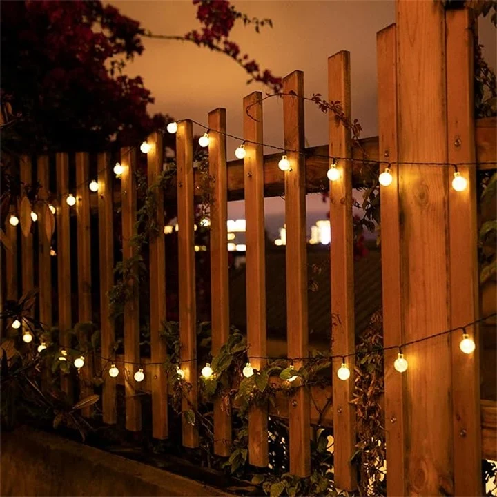 Solar LED Outdoor String Lights with Globe Bulbs - Image 4